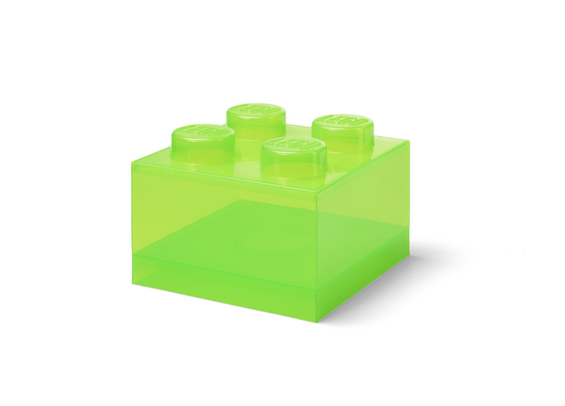 LEGO úložný box 4 s vekom - priehľadná zelená