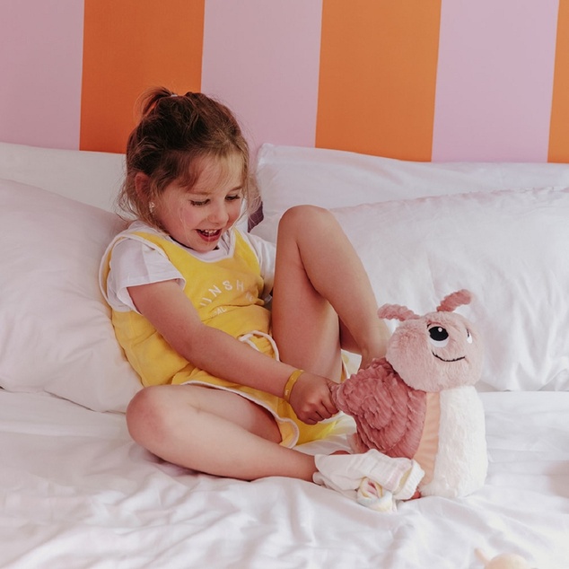 Ptipotos Plüschschnecke Speedou rosa - Mama mit Baby