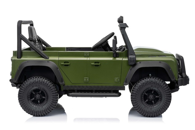 Elektrické autíčko Land Rover Defender 110 SVX 12V, zelené, 4X4 pohon, LED svetlá, predné