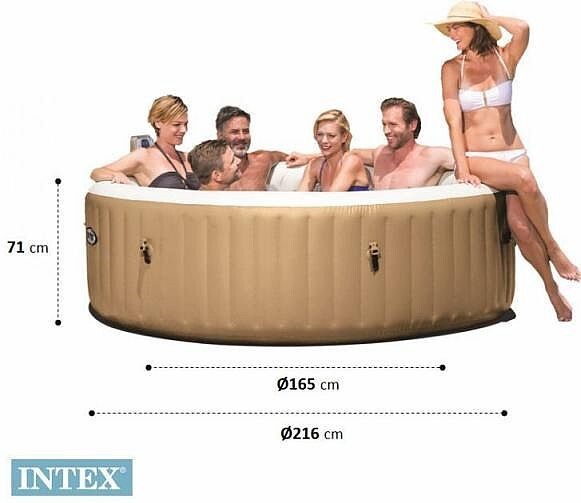 Intex 28428NP Nafukovacia vírivka Purespa Bubble Massage Olive green (pre 6 osôb)