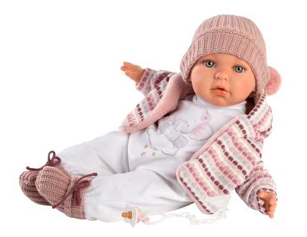 Llorens 42406 BABY JULIA - realistická bábika so zvukmi a mäkkým látkovým telom - 42 cm