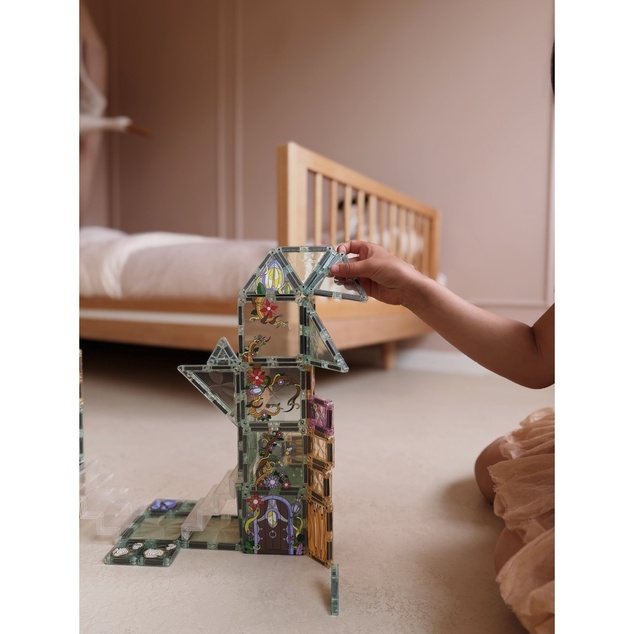 Cleverclixx – Ensemble de construction magnétique Magic Forest Pack Pastel - 65 pcs