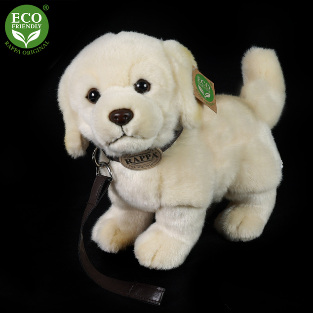 Plyšový pes zlatý retriever stojaci s vodítkom 25 cm ECO-FRIENDLY