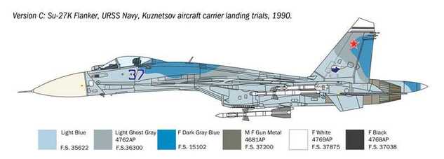Model Kit letadlo 0197 - SUKHOI SU-27 D "SEA FLANKER" (1:72)