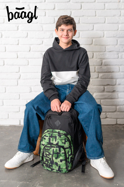 BAAGL SADA 3 Coolmate Green: Rucksack, Waschbeutel, Tasche