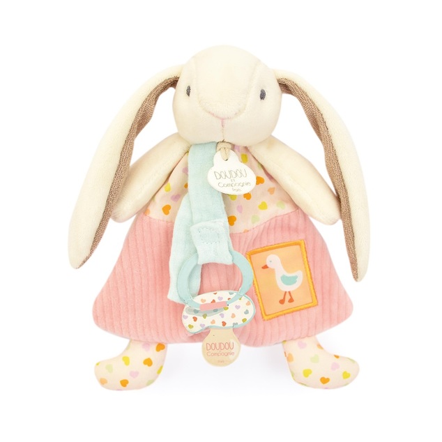 Doudou Darčeková sada Hračka s úchytom na cumlík Zajačik Ciboulette 19 cm