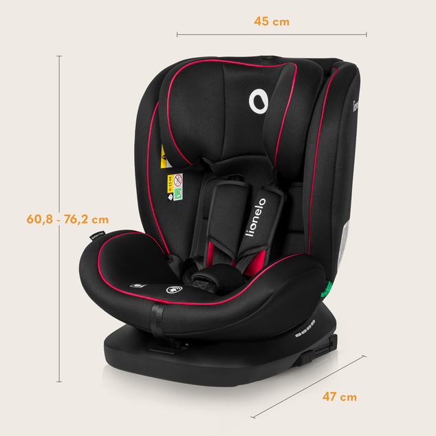 Lionelo Autosedačka Bastiaan i-Size (40-150 cm) Black Red