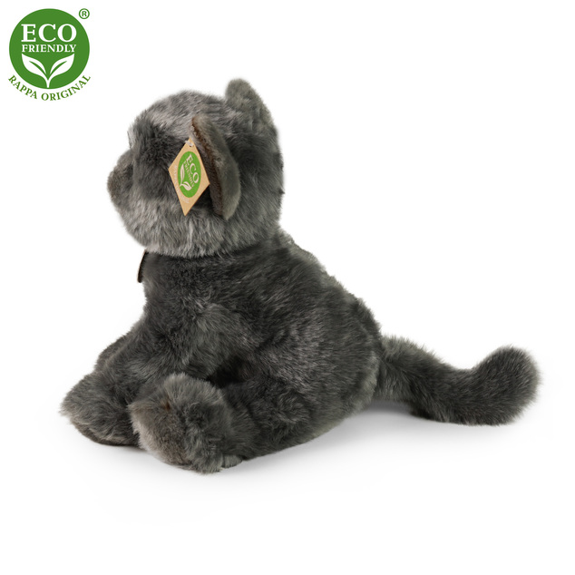 Plišana mačka ležeća siva 25 cm ECO-FRIENDLY
