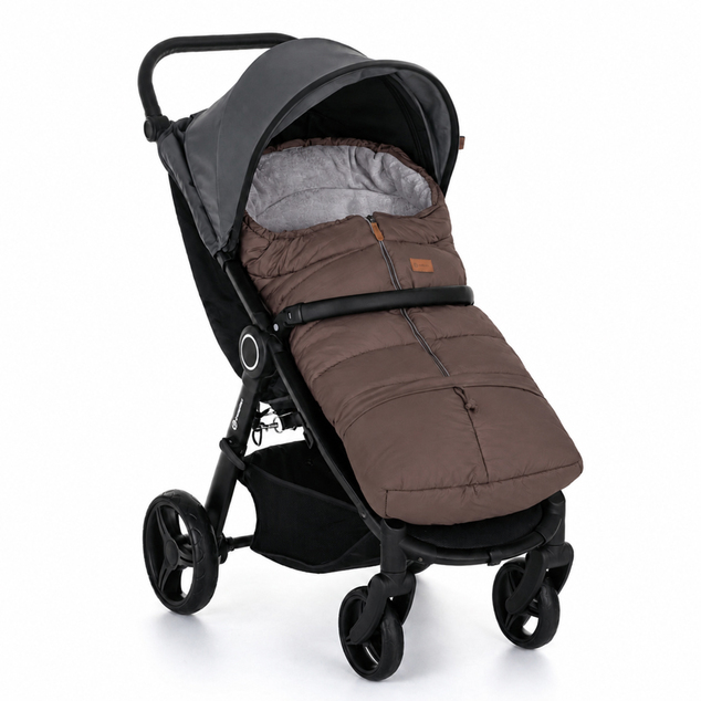 PETITE&amp;MARS Set zimný fusak Jibot 3v1 + rukavice na kočík Jasie Dark Walnut