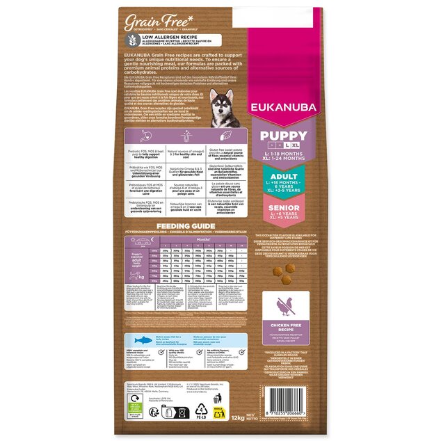 Krmivo EUKANUBA Grain Free Puppy Large rich in ocean fish 12 kg