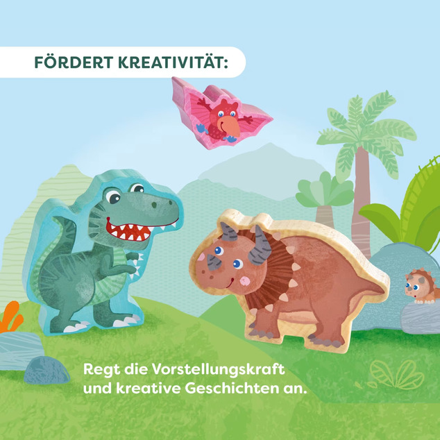 Haba Kufrík s drevenými figúrkami Svet dinosaurov