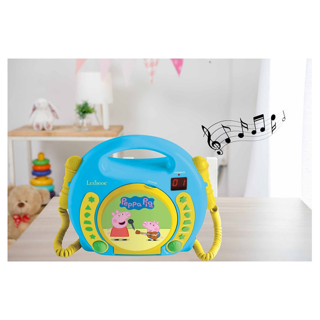Lexibook Tragbarer CD-Player mit 2 Mikrofonen Peppa Pig