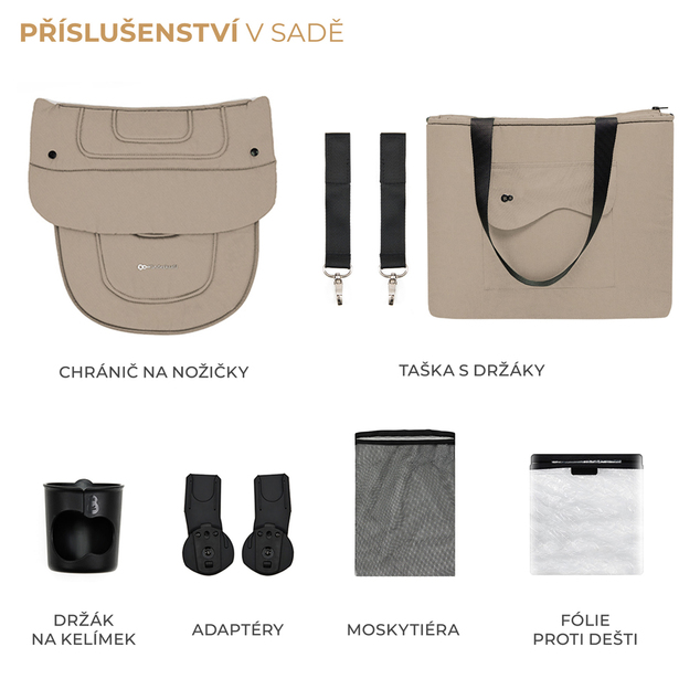 KINDERKRAFT SELECT Cochecito combinado Yoxi 2en1 Sand Beige