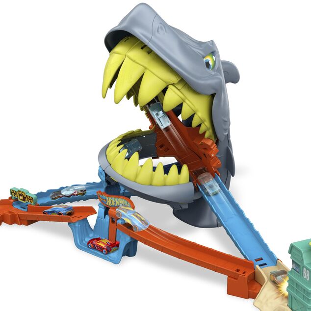 Mattel Hot Wheels Pista City Incontro con lo squalo sulla spiaggia