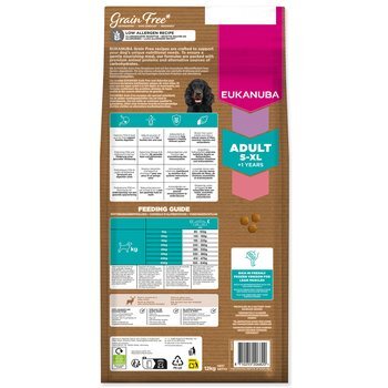EUKANUBA Grain Free Adult minden fajta számára, szarvashúsban gazdag 12 kg