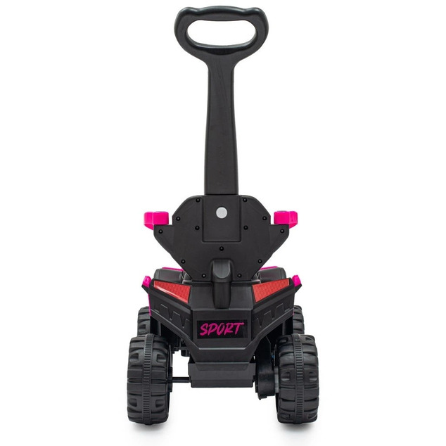 Detské elektrické odrážadlo Baby Mix Ruggy s vodiacou tyčou ružové