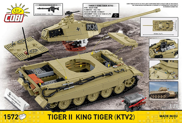 Cobi 2686 II WW Tiger II King Tiger (KTV2), 1:28, 1572 k