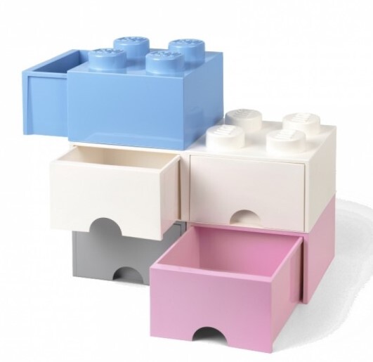 LEGO® úložný box 8 - so zásuvkami  svetlo ružová 250 x 500 x 180 mm