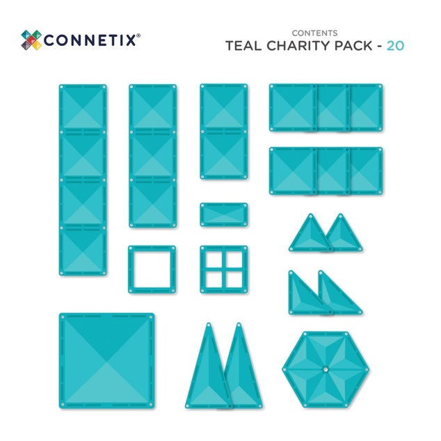 CONNETIX® Charity Pack Teal magnetická stavebnica 20 ks