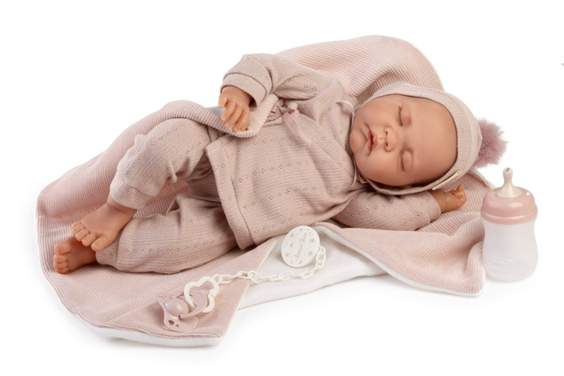 Antonio Juan 33022 LUNA – bambola realistica dormiente con corpo in tessuto morbido – 42 cm