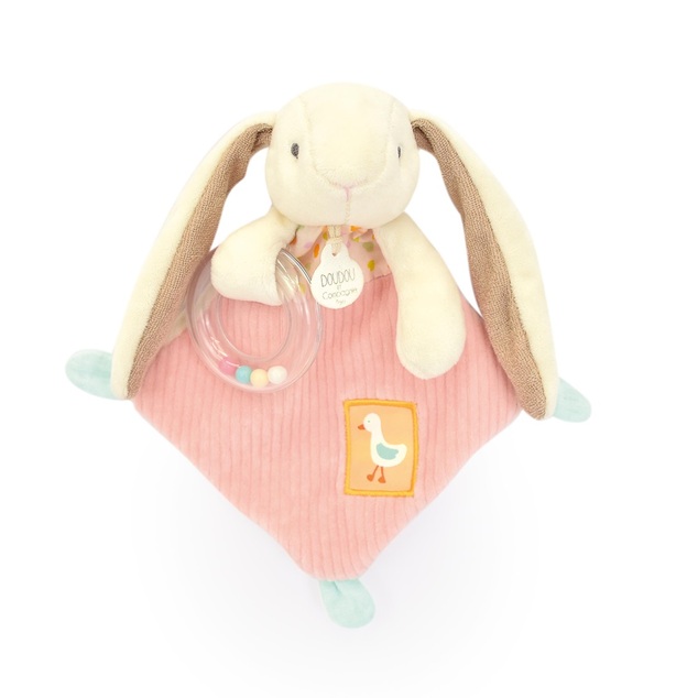 Doudou Poklon set ružičasti Zeko Ciboulette s zvečka 21 cm