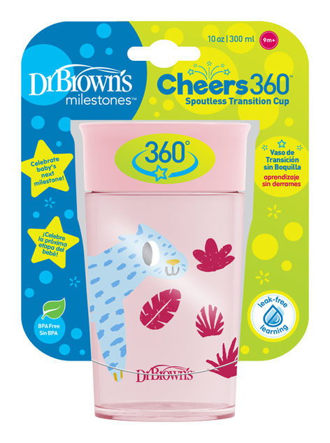 Dr.Browns Hrnek Cheers Jungle 300 ml růžový 9m+