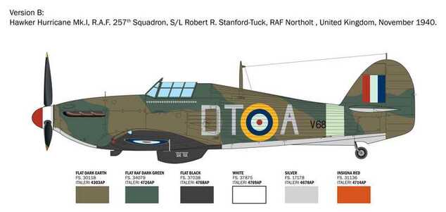 Model Kit letadlo 2838 - Hurricane Mk.I aces (1:48)