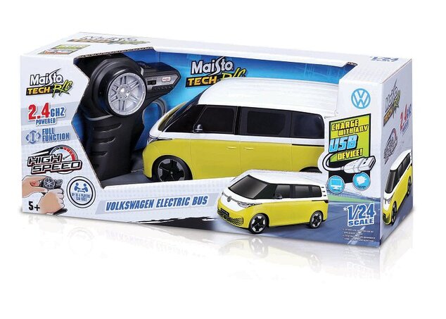 Maisto RC - 1:24 RC Premium - Volkswagen Elektrobus, gelb, 2,4 GHz, USB