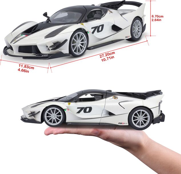 Bburago 1:18 Ferrari TOP FXX-K EVO Nr.70 (weiß/schwarz)