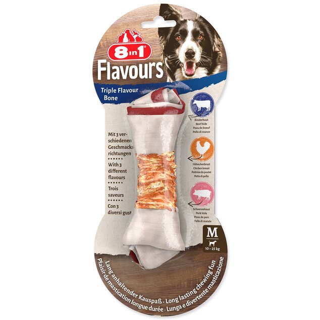 Pochúťka 8in1 Triple Flavour kosť žuvacia M