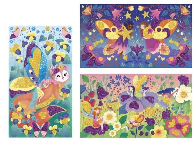 Janod Atelier Midi Kreatívna sada Štrasové kamienky nalepovanie Magické víly