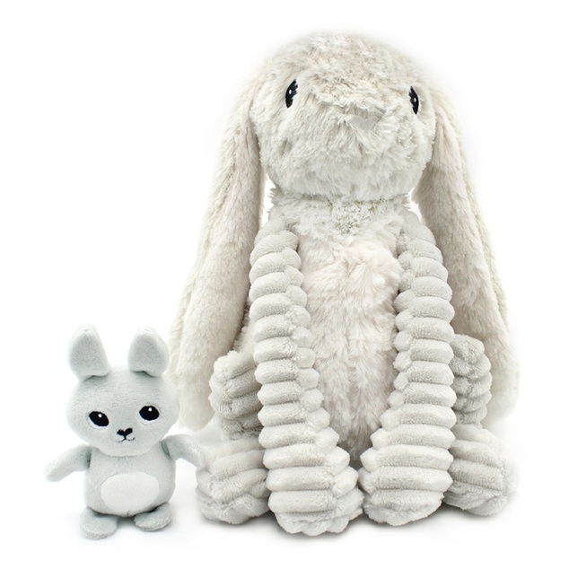 Ptipotos Plüschhase Toudou grau - Mama mit Baby