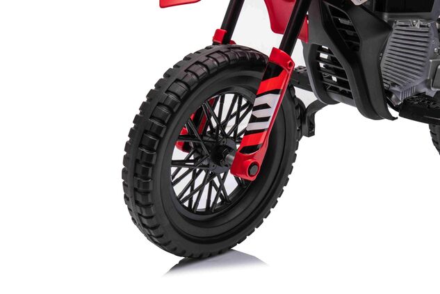 Elektrická Motorka MOTOCROSS, červená, 12V batéria, EVA mäkké kolesá
