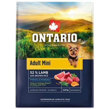 Krmivo Ontario Adult Mini Lamb &amp; Brown Rice 2,25kg