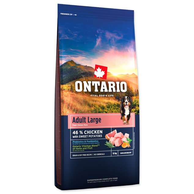 Krmivo Ontario Adult Large Chicken &amp; Sweet Potatoes 12kg