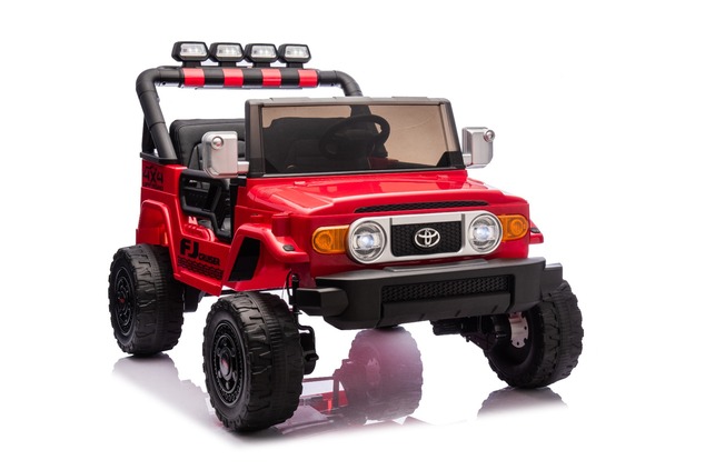 Elektrické autíčko Toyota FJ Cruiser XXL s pohonom 4x4, licencované (Dvojmiestne), červené