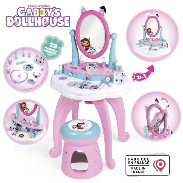 Smoby Gabby's Dollhouse 2v1 Toaletný stolík so stoličkou