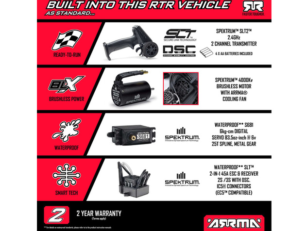 Arrma Vorteks 223S BLX DSC 2WD 1:10 RTR ružová