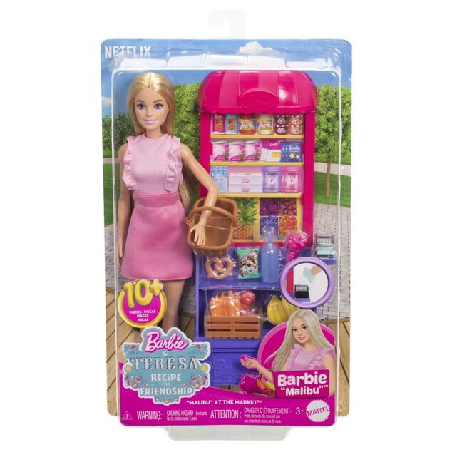 Barbie bábika Malibu nakupuje - herný set
