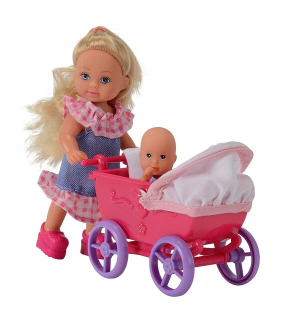 Bábika Evička doll walk, s kočiarikom, 2druhy