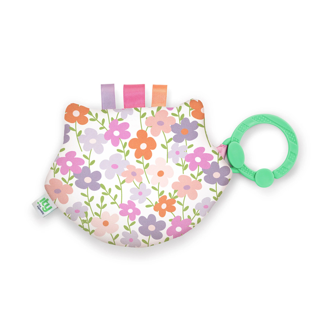 INGENUITY Hračka senzorická na C krúžku Crinklet™ mýval Deni 0m+