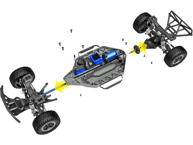 Traxxas Slash 1:10 HD VXL 4WD RTR modrý