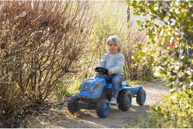Smoby Šliapací traktor Farmer XL modrý s vozíkom
