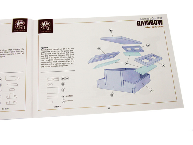 Komplet jadrnice AMATI Rainbow 1934 1:80 z dokončanim trupom