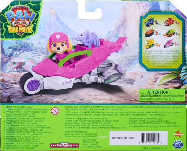 Spin Master Pattuglia Paw Dino veicolo d'azione Skye