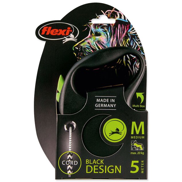 Vodítko Flexi Black Design lanko M zelené 5m