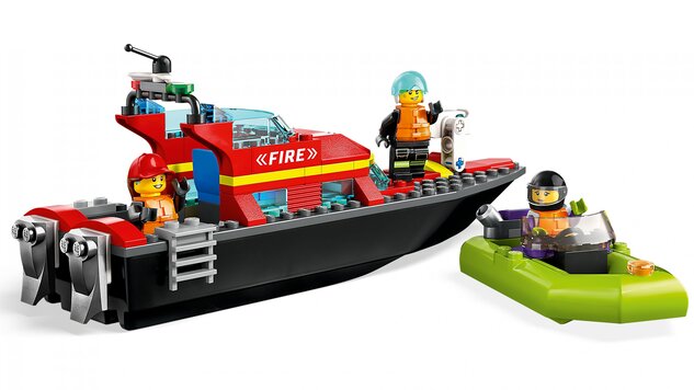 LEGO® City 60373 Barcă și barcă de salvare a incendiilor