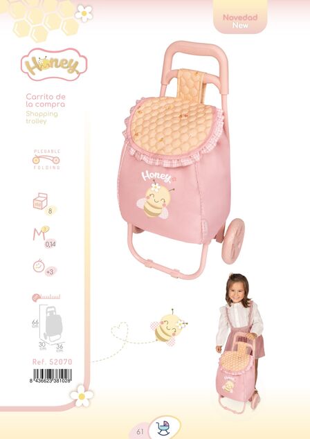 DeCuevas 52070 Borsa da viaggio pieghevole con ruote Honey 2026