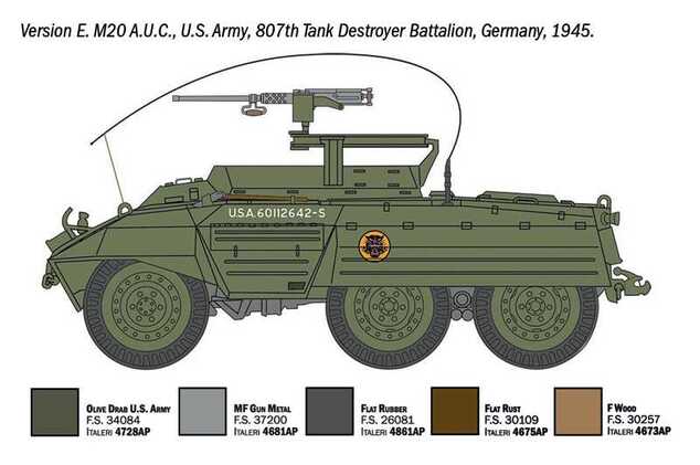 Model Kit katonai 7087 - M8 Greyhound / M20 (1:72)