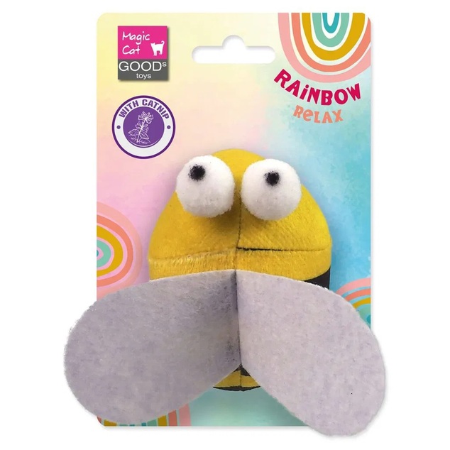 Hračka MC Rainbow Relax včielka s kocúrnikom žltá 10cm